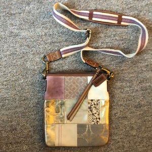 Coach signature patchwork crossbody bag